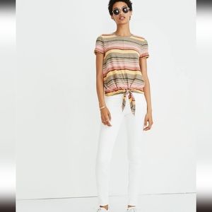 Madewell Texture & Thread Modern Tie-Front Top In Kieran Stripe